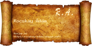 Rocskay Ádám névjegykártya